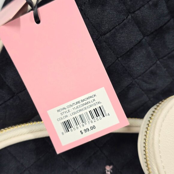 Juicy Couture Velour Royal Backpack Black NWT